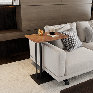 北欧铁艺实木沙发边几小户型客厅创意角几可移动茶水台迷你床边桌
