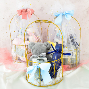 伴手礼女伴娘结婚礼盒满月生日节庆高档实用创意小礼品手提铁篮子