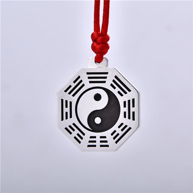 正品999纯银太极八卦吊坠护身符私人定制刻字男女宝宝项链婴儿童