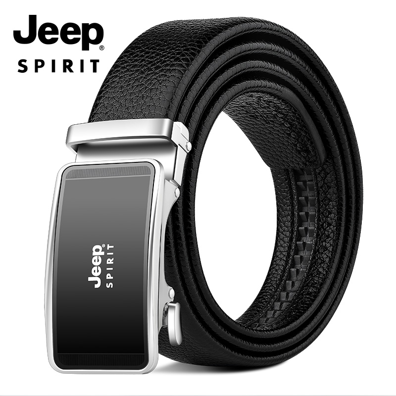 JEEP SPIRIT吉普男士腰带真皮自动扣品牌青年中年裤带男皮带正品