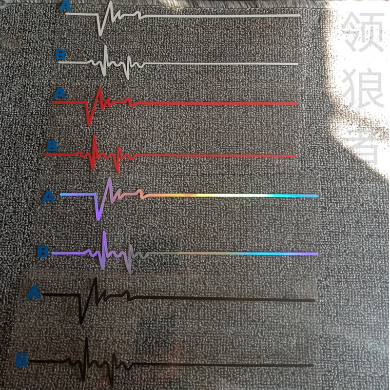 汽车个性心跳电波闪电贴纸小牛电动车摩托车头盔防水反光装饰车贴