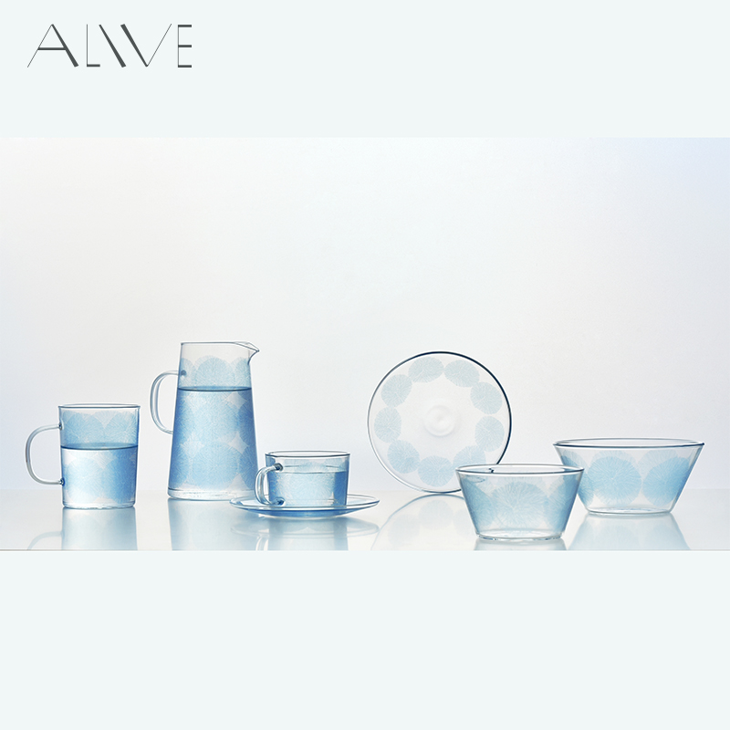 Alive蓝色冰川 玻璃餐具套装冷水壶杯子碗杯碟盘子北欧风生日礼物