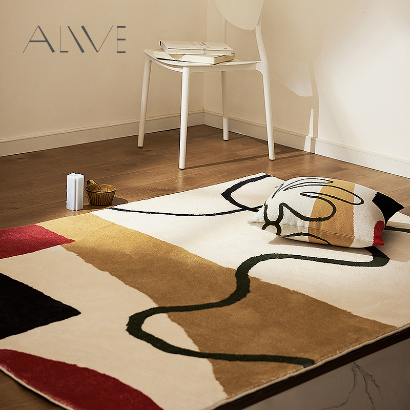 Alive绿洲 客厅地毯保暖芬兰插画仿羊绒方形地垫茶几垫乔迁礼物