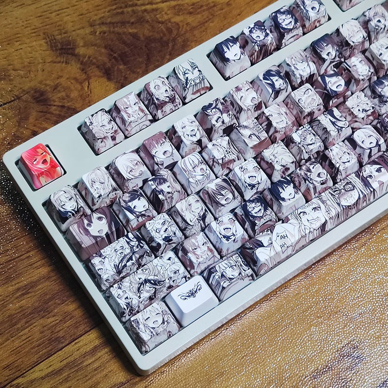 键帽二次元秋梨梨pbt热升华机械个性动漫104/108/87键涩图阿嘿颜