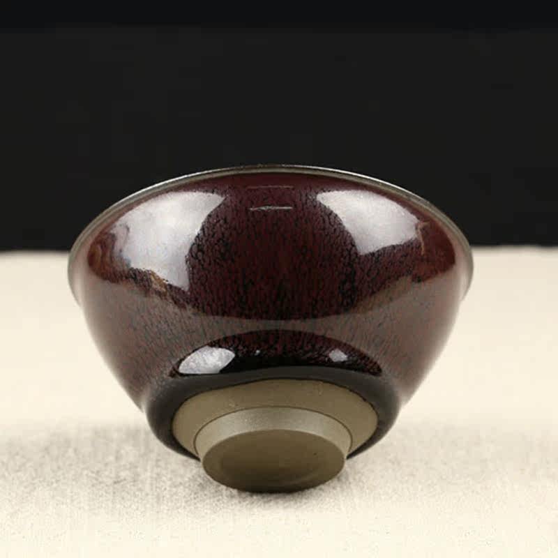 台湾天目第一人 建盏大师 江有庭《紫曜红烨天目盏》顶级收藏精品