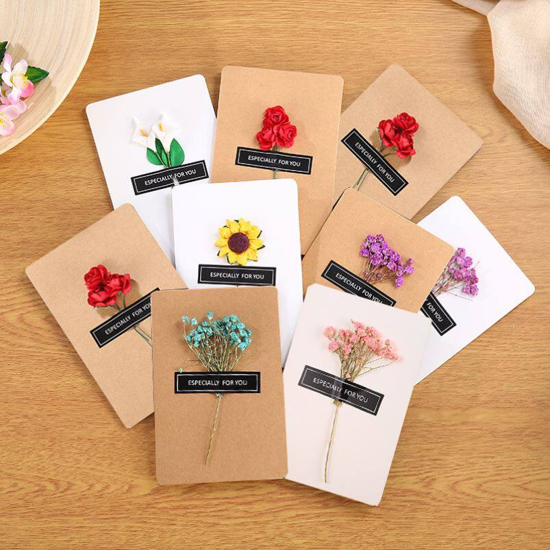 三八节妇女节贺卡创意干花花束心愿小卡片手写38女神节感恩留言卡