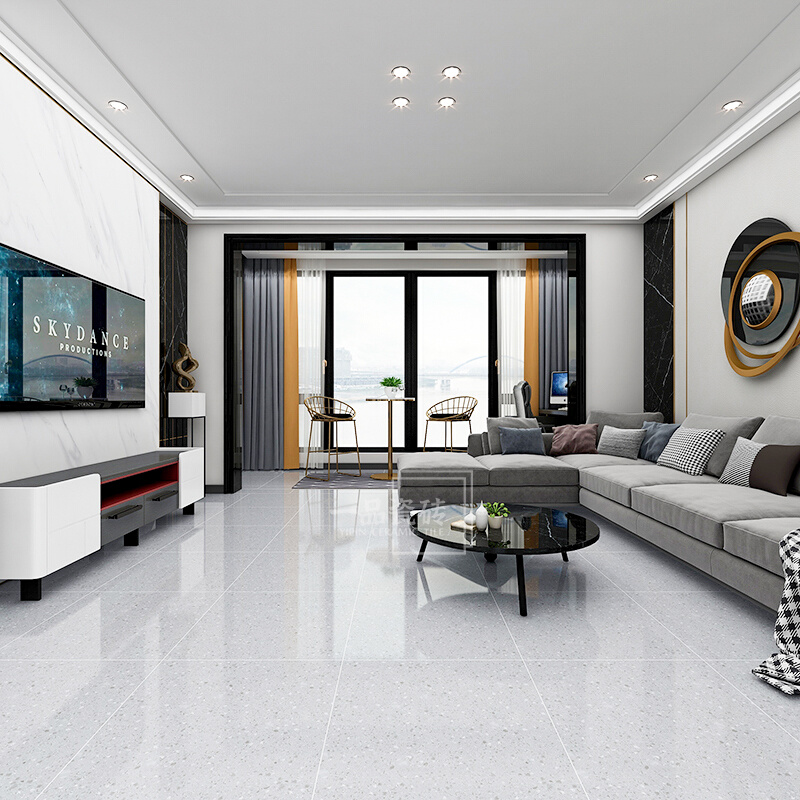 通体大理石瓷砖地砖600x600客厅全抛釉现代北欧风防滑地板砖工装