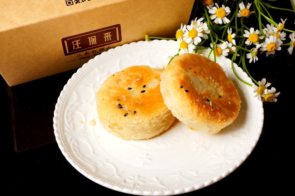 圆通包邮杭州特产糕点汪保来绿豆酥饼绿豆板栗饼750g中秋月饼