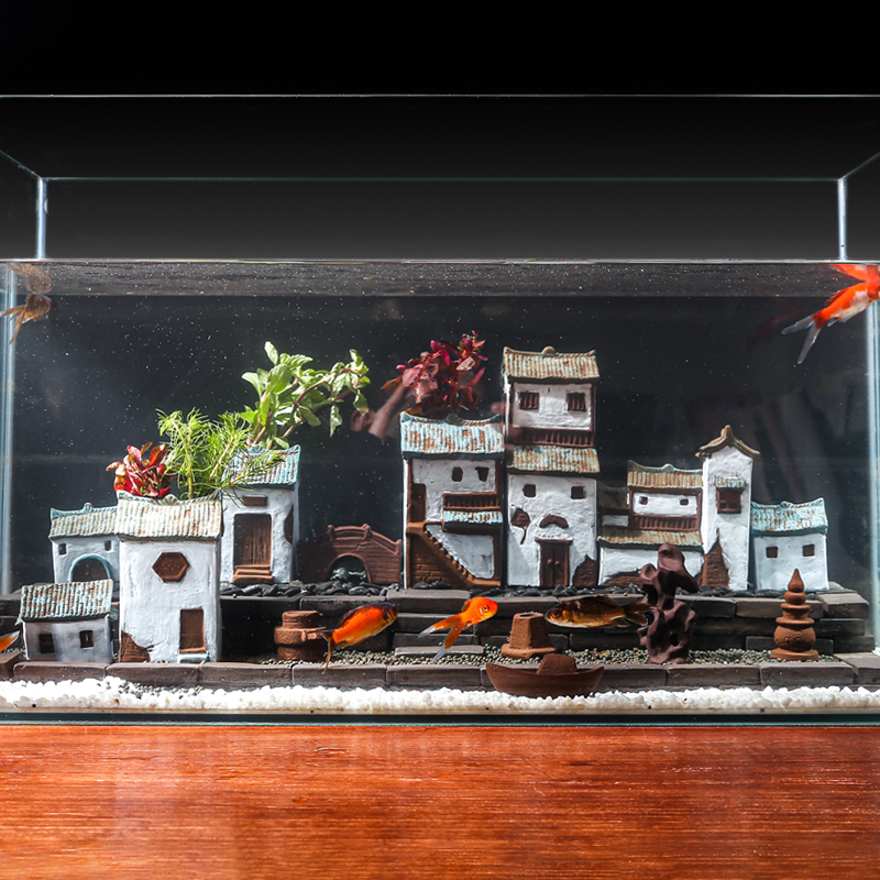 生态鱼缸装饰造景套餐家用客厅水族箱微景观模型假山布景摆件配件