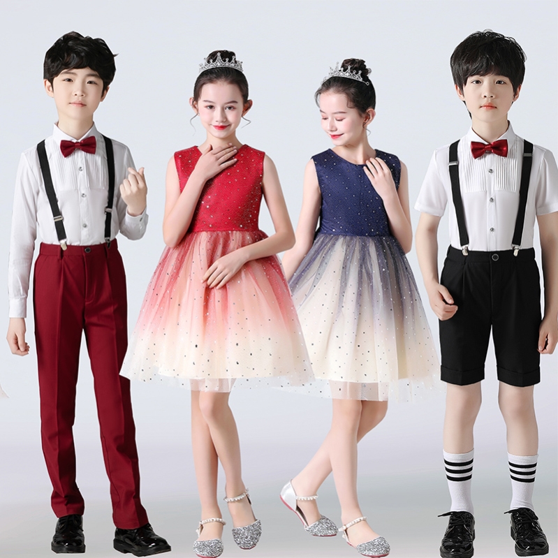 六一儿童演出服表演服中小学生服装男女童新款夏季成人主持人礼服