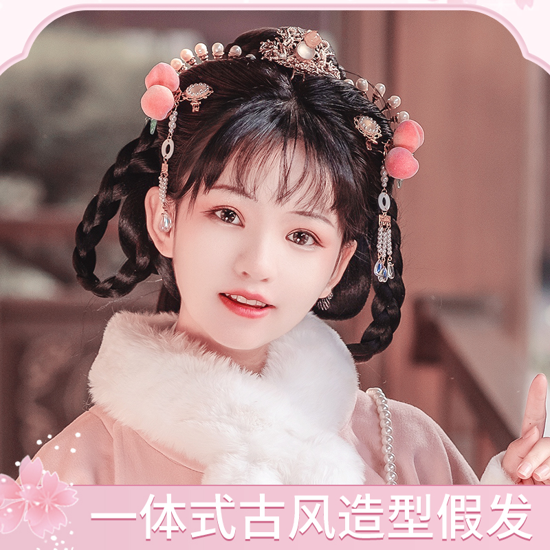 古装汉服假发发箍懒人一体式造型古风手残党明制发髻发型全头套