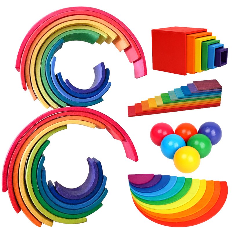 children Early education Rainbow Building blocks Stones Eye Coordination train Puzzle Boys and girls Toys 3-6 yearin the Toy/Childs/Puzzle/Building block/Model , Other Toys category - from Buy2taobao.com to provide professional Taobao agent buy service