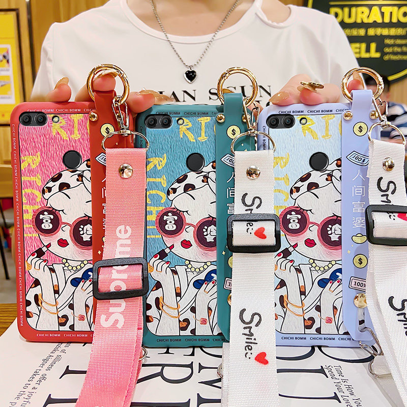 flatloo彩绘al20富婆畅亨8plus保护套fla-al10支架fla-tl00斜跨挂绳