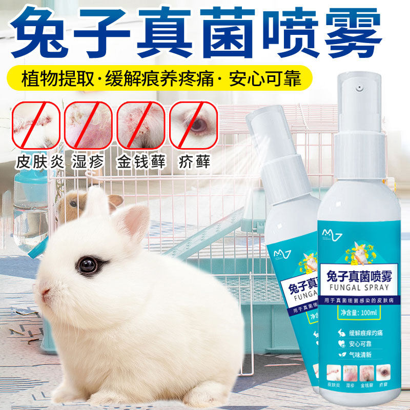 兔子真菌感染喷剂消除净兔癣皮肤病感染除真菌掉毛脚皮炎专用喷雾