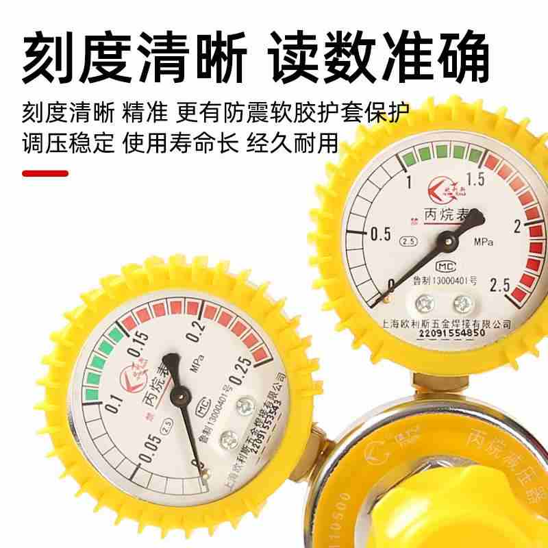 厂家 皮套防震氧气表氧气乙炔表减压器 耐震压力表焊割减压表