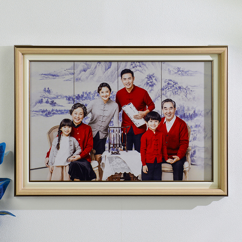 放大相框挂墙定制打印照片加框架洗照片做成全家福大尺寸来图定做