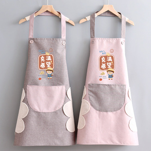 2021新款围裙日式家用厨房工作服女防水防油围腰夏季薄款定制logo