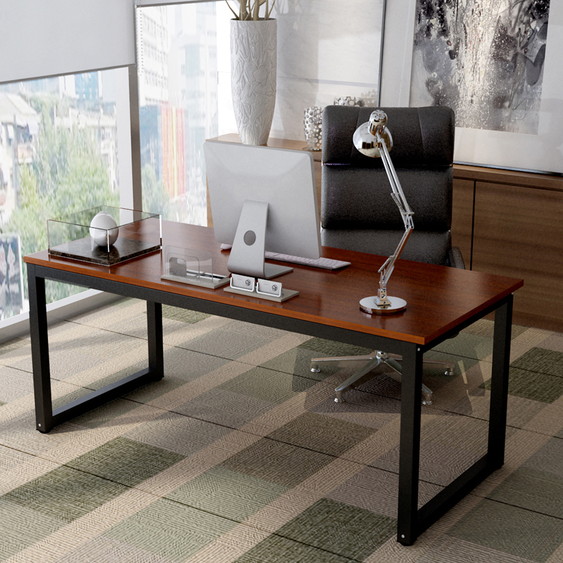 简约现代钢木桌家用电脑桌台式桌书桌双人办公桌会议桌