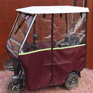 小巴士电动三轮车不锈钢车篷雨蓬挡风遮阳防晒全闭封车棚遮雨棚