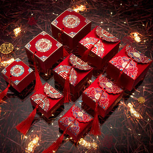 喜糖盒结婚高级感网红婚礼礼盒糖果小袋子包装盒新款喜糖盒子