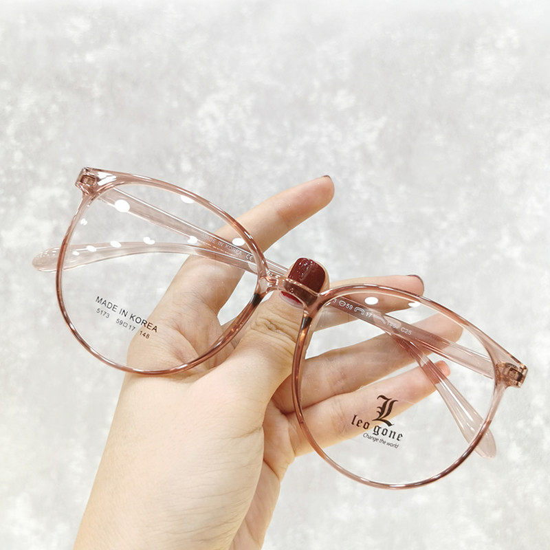 韩国配镜tr90大圆框眼镜架女款防蓝光配近视显瘦修脸复古防辐射潮