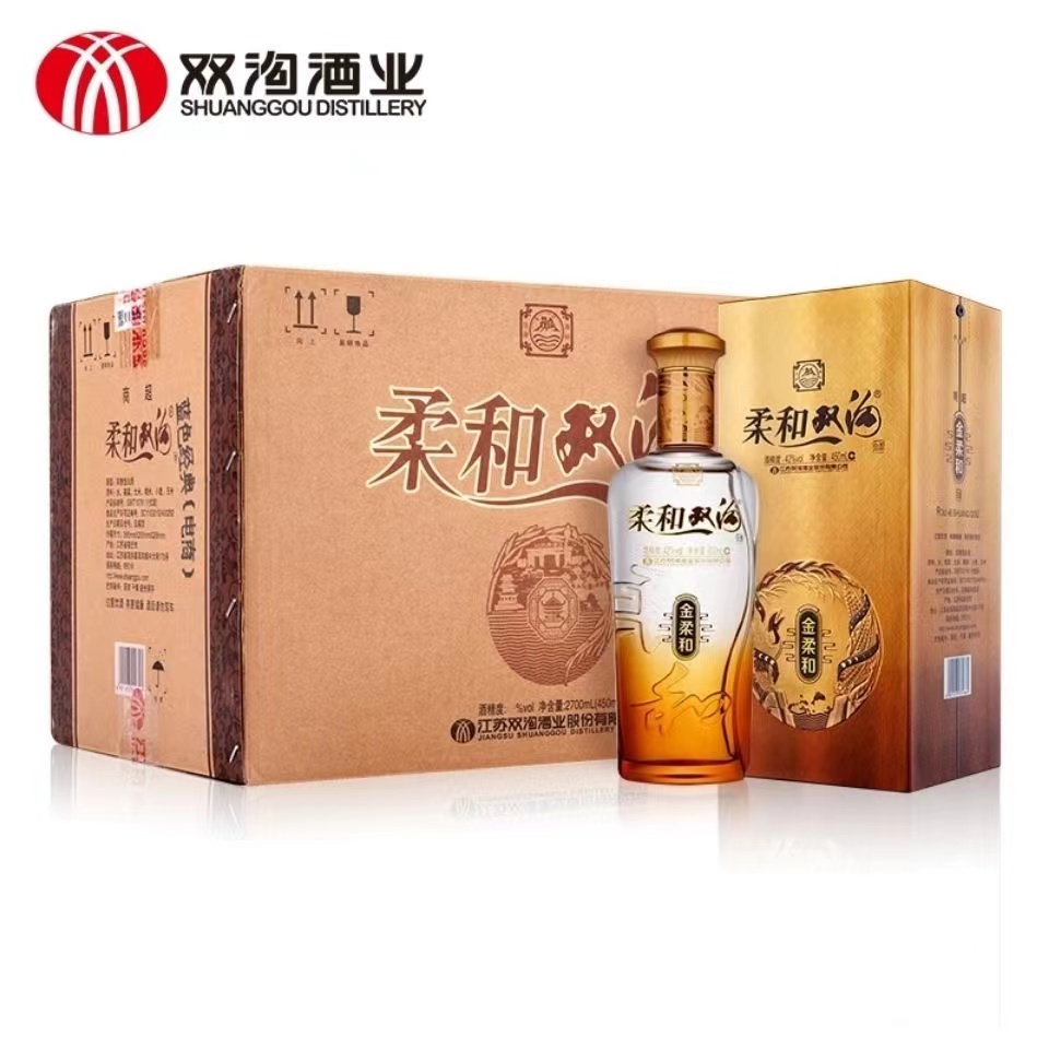 柔和双沟金42度450ml*6整箱装浓香型纯粮食高粱大曲白酒婚宴满月