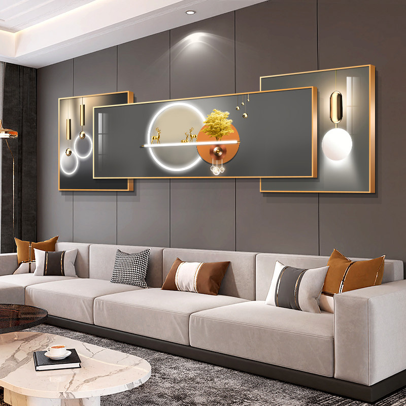 客厅沙发背景墙装饰画2021新款挂画轻奢现代简约北欧高档三联壁画已售