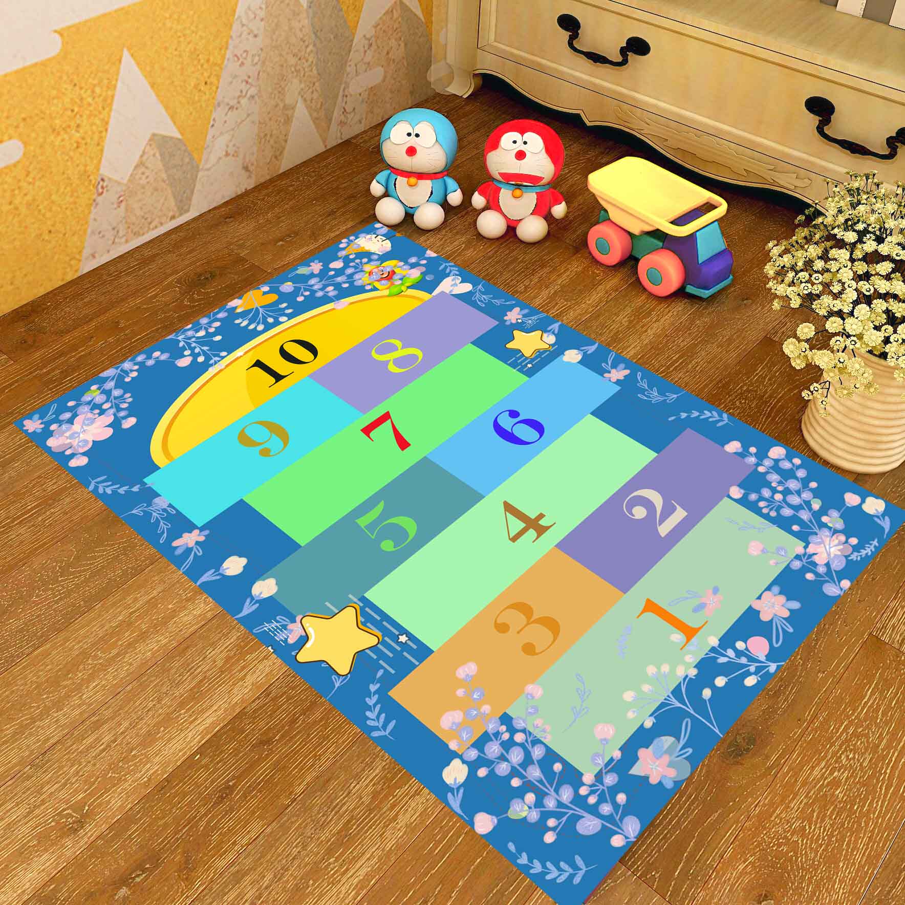 卡通儿童房地毯地垫防滑可爱入户门口阅读区卧室床边家用男孩定制