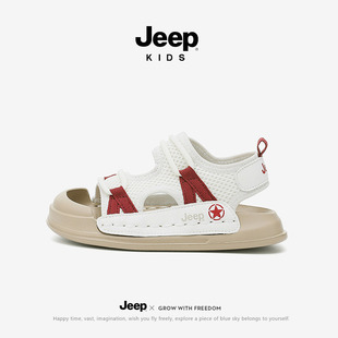jeep儿童凉鞋夏款2024新款爆款女孩中大童女童沙滩鞋包头男童鞋子