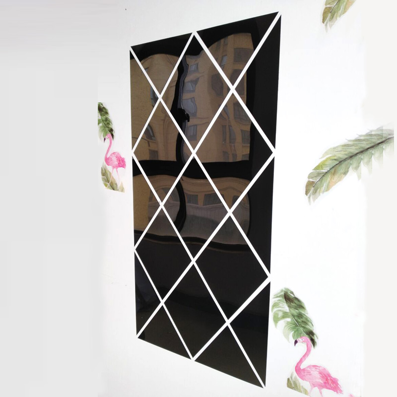 创意菱形亚克力镜面墙贴自粘3d立体网红镜子客厅装饰电视背景墙贴