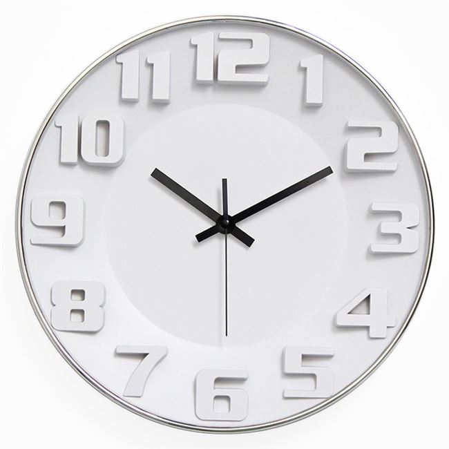 新3d立体玻璃挂钟简约现代北欧时钟圆形客厅卧室静音挂表石英钟表