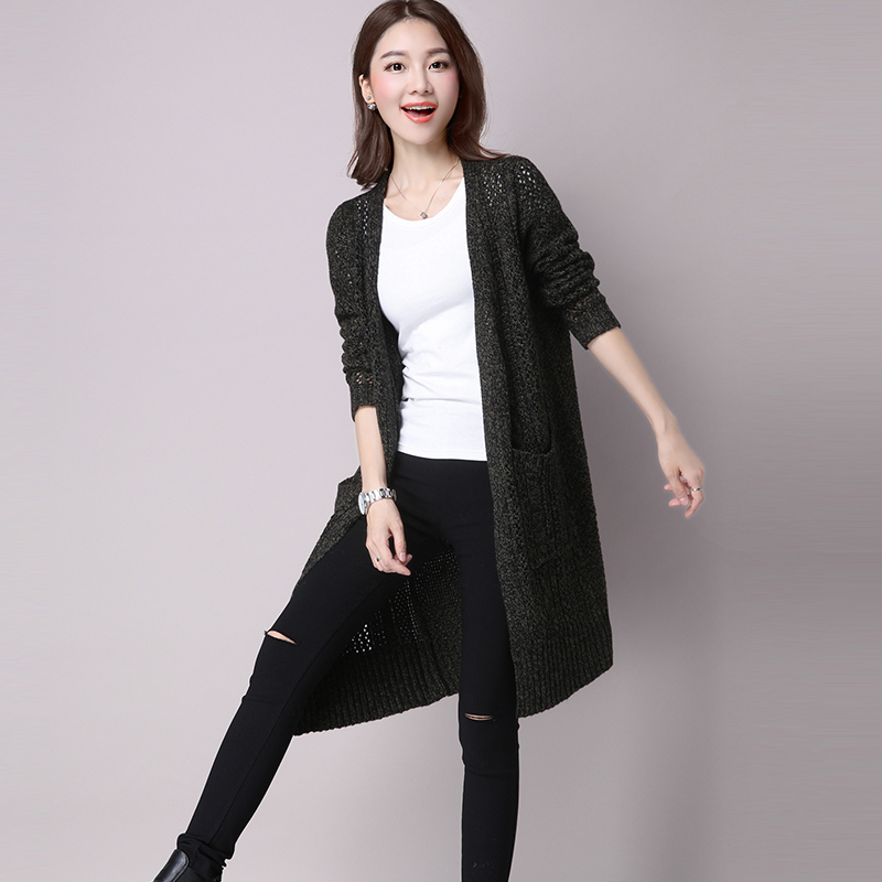 中长款针织开衫女士毛衣外套春秋装2020年新款爆款网红秋冬季外穿