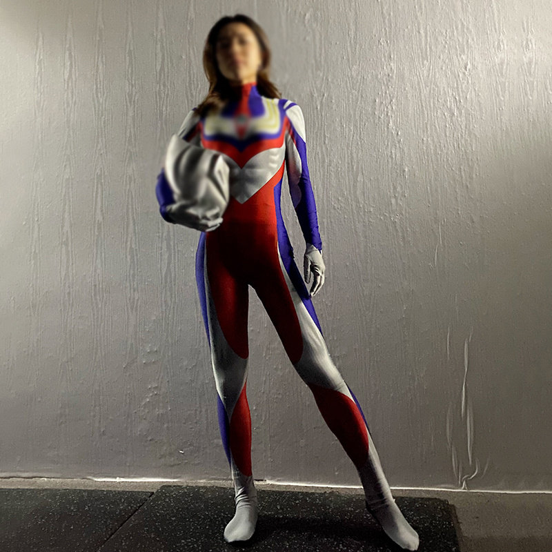 迪迦奥特曼衣服大人版女儿童仿真连体紧身衣皮套cos服装成人发光