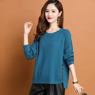 今年流行的毛衣春秋薄款针织衫2022新款宽松大码打底衫女秋冬内搭