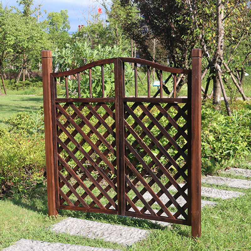 木栅栏门园艺栅栏门篱笆门花园院子门木门碳化工艺品木门菜园木门