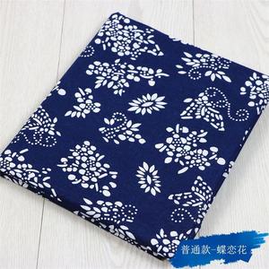 服装纯棉布艺青花蜡染棉布蓝印花布碎花女装窗帘布民族风面料蓝色