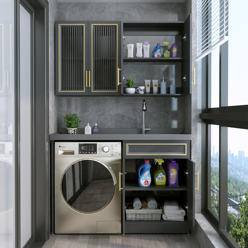 洗衣机柜子阳台太空铝洗衣柜