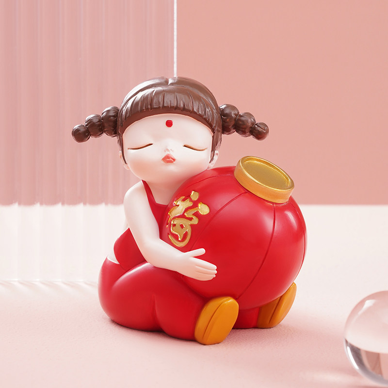 新春印象春节福娃小摆件新中式现代客厅卧室桌面创意家居饰品