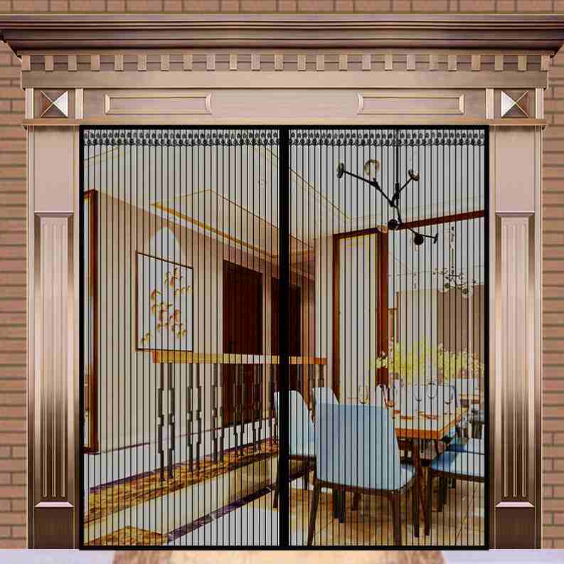 魔术贴纱门帘子对吸铝合金大门自粘防蚊虫夏天防蚊门帘磁铁纱窗帘