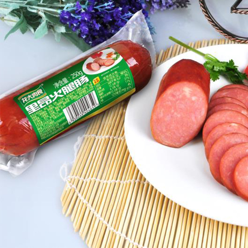 龙大火腿_龙大肉食里昂火腿熏烤蒸煮鸡肉猪肉山东粗大老火腿肠250g*5