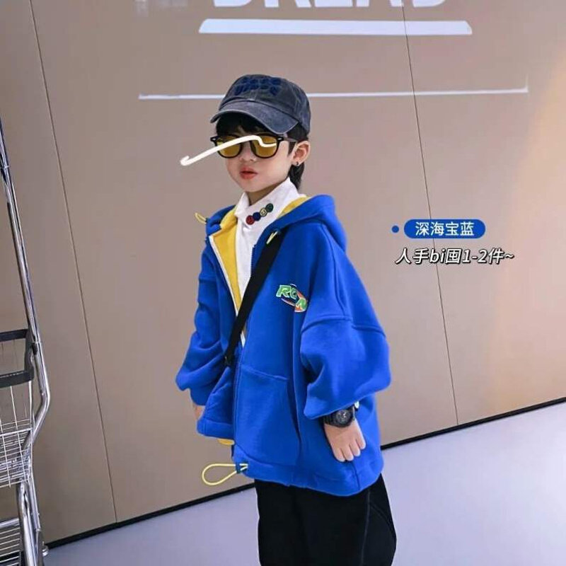 男童外套加厚2021冬装新款宝宝摇粒绒毛呢中大童洋气上衣儿r童夹