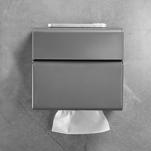 厕所纸巾盒卫生间壁挂免打孔防水304不锈钢轻奢卷纸抽纸盒置物架