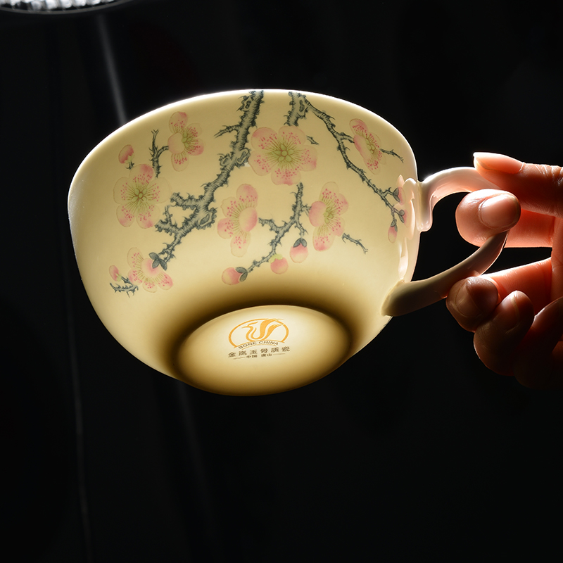 金岚玉唐山骨瓷咖啡杯碟一人一杯一壶子母壶底杯碟单杯碟