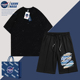 NASA GAV2024春夏季新品純棉滿天星T恤男女同款套裝五分情侣短裤