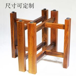 实木支架胡桃木奥坎大板茶餐桌腿木头桌脚架定制桌子腿支撑架台面