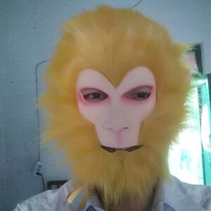 齐天大圣美猴王乳胶面具孙悟空分体头套一体毛脸毛面具胶皮道具