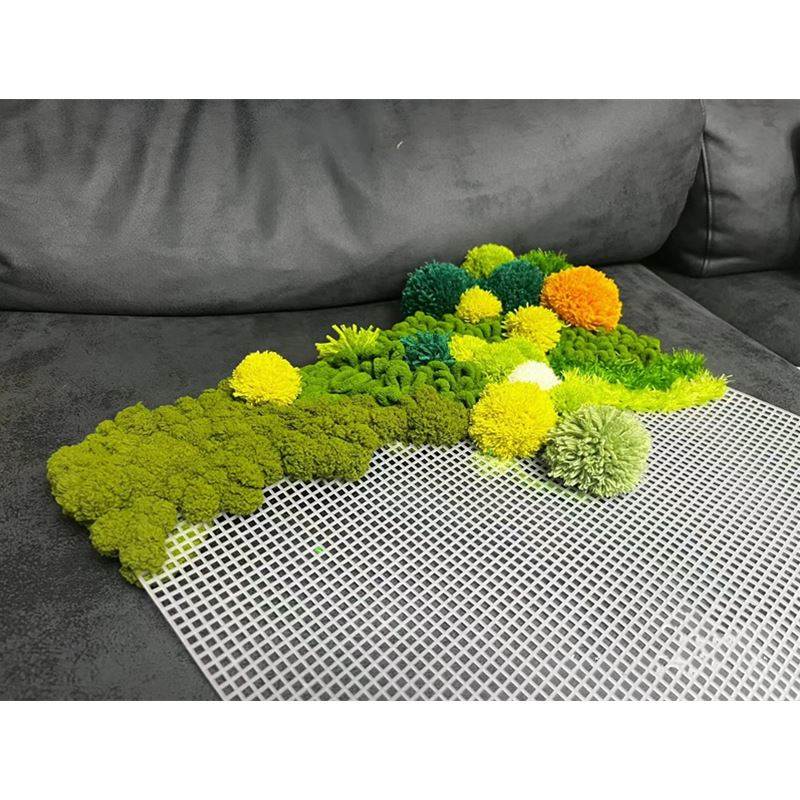 苔藓地毯网格布地毯绣段段绣网布专用diy材料包手工毛线编织地垫