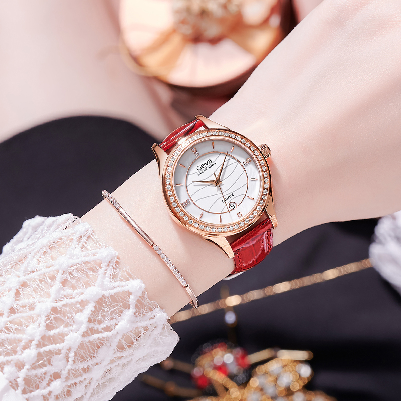 geya格雅正品名牌女士手表品牌女款ins小众设计十大防水轻奢气质