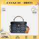 COACH/蔻驰官方 奥莱款女士牛仔布配皮盒子包单肩斜挎手提包C8165