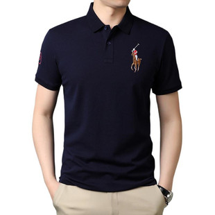 屈臣保罗polo衫夏季短袖t恤男士纯棉翻领半截袖免烫抗皱无痕上衣